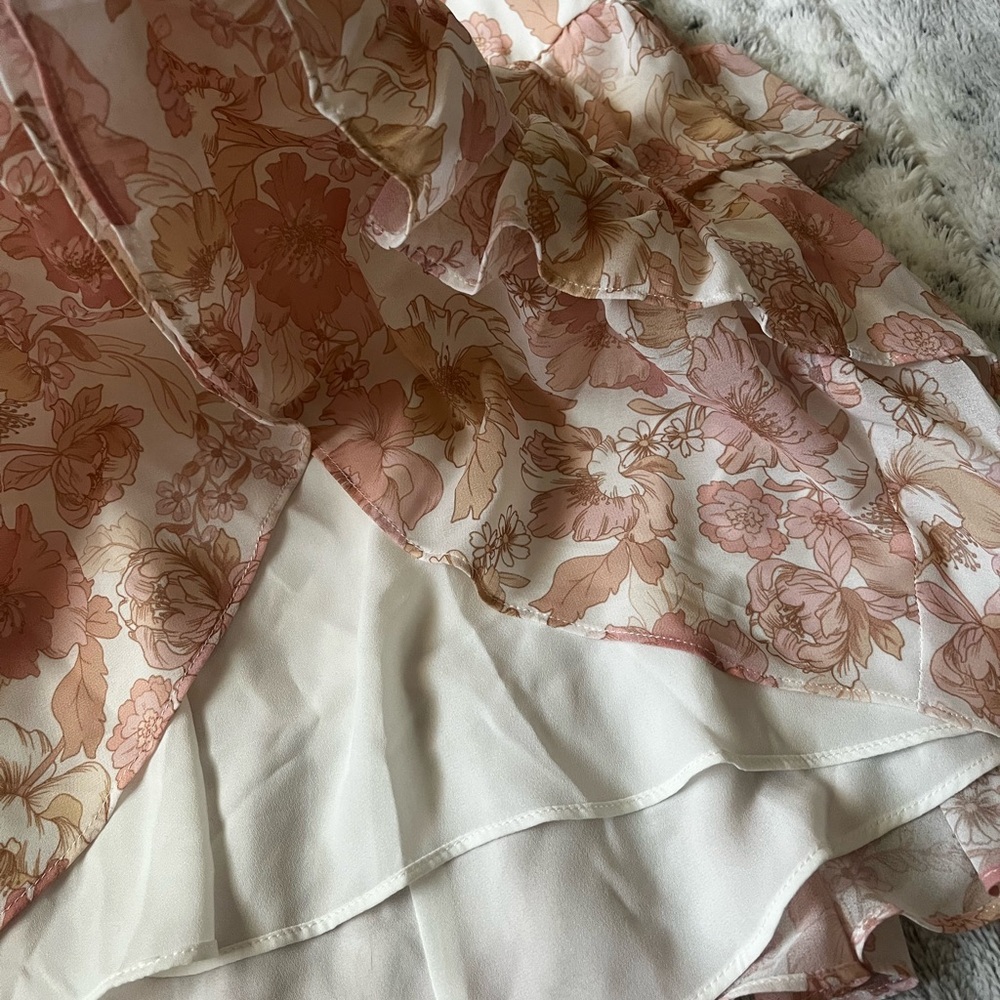 Ever New Conscious Floral Print Ruffle Trim Mini Dress Women’s Size 4 - Picture 11 of 16